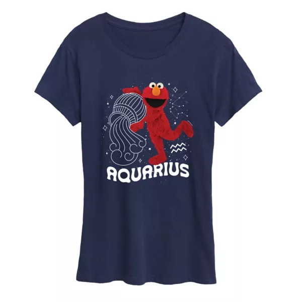 Женская футболка с принтом Elmo из "Улицы Сезам" в стиле Aquarius Licensed Character, синий 
Женская футболка с принтом Elmo из "Улицы Сезам" в стиле Aquarius Licensed Character, синий