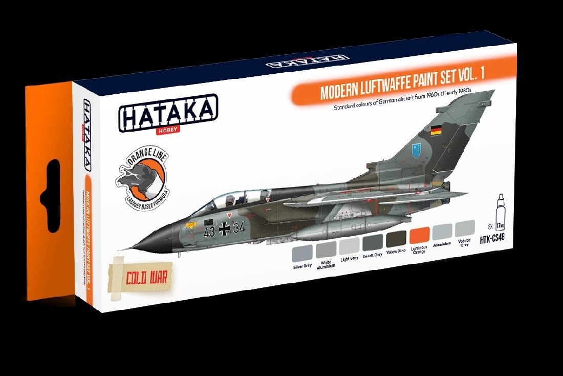 Hataka Hobby, набор красок для моделирования, Orange Line, HTK-CS48 Набор красок Modern Luftwaffe, том 1, 8 x 17 мл. 
Hataka Hobby, набор красок для моделирования, Orange Line, HTK-CS48 Набор красок Modern Luftwaffe, том 1, 8 x 17 мл.