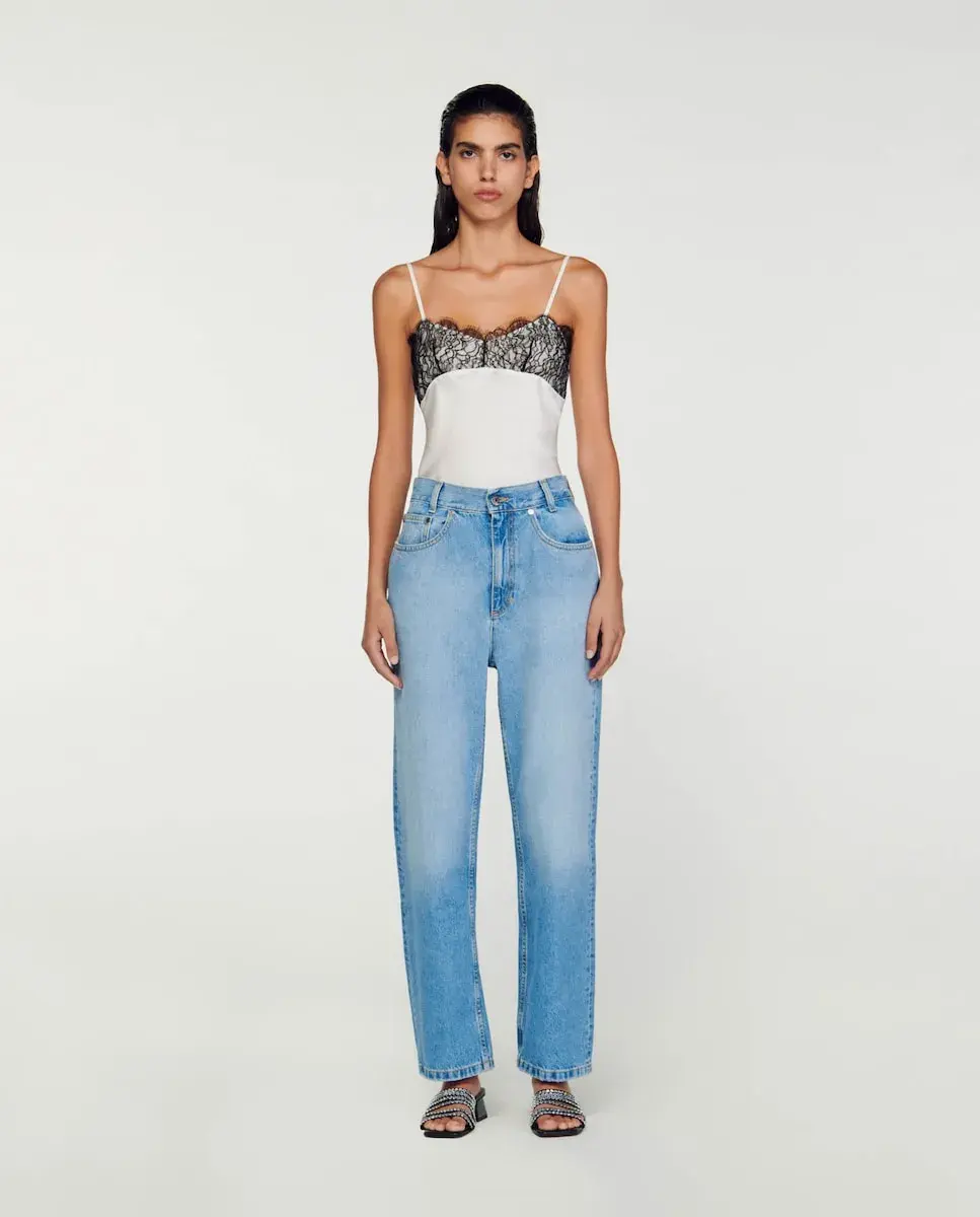 Женские винтажные прямые джинсы с низкой посадкой Sandro, синий
Женские винтажные прямые джинсы с низкой посадкой Sandro, синий