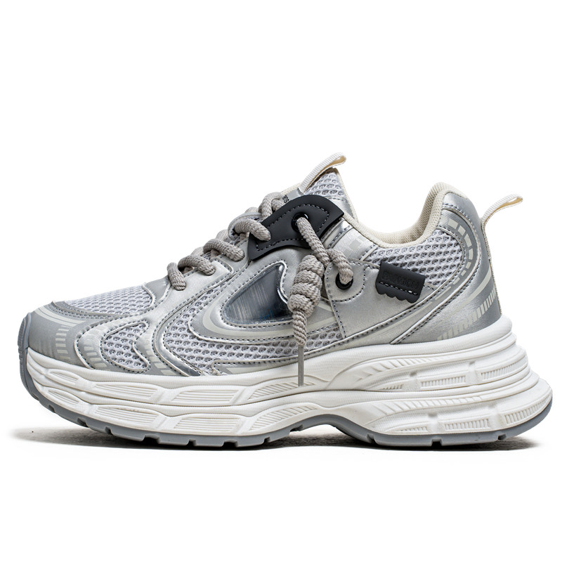 Grumpy ram Дышащие устойчивые к истиранию низкие массивные кроссовки для мужчин с эффектом увеличения роста серебристо-серые, цвет Silver Gray 
Grumpy ram Дышащие устойчивые к истиранию низкие массивные кроссовки для мужчин с эффектом увеличения роста серебристо-серые, цвет Silver Gray