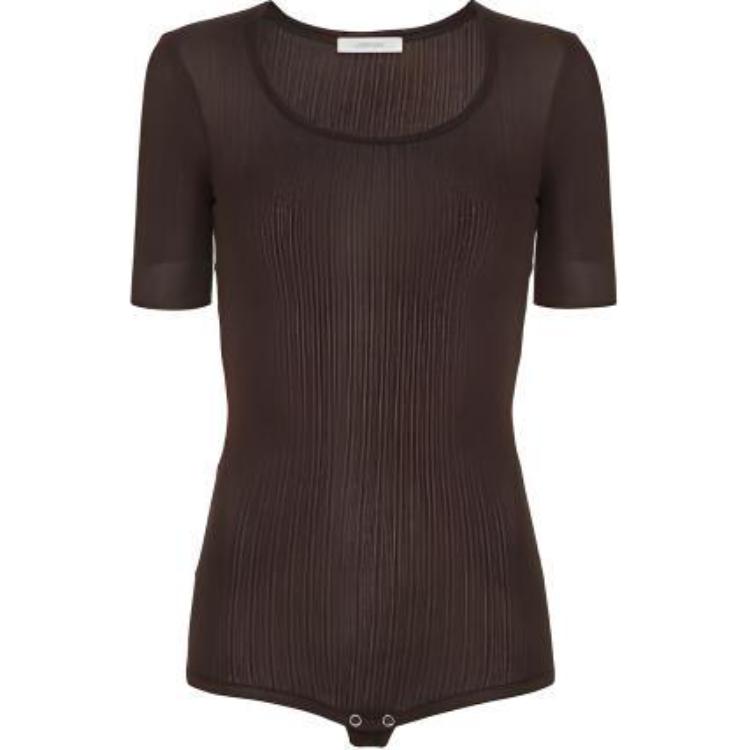Scoop Neck Ribbed Bodysuit Lemaire, коричневый
Scoop Neck Ribbed Bodysuit Lemaire, коричневый