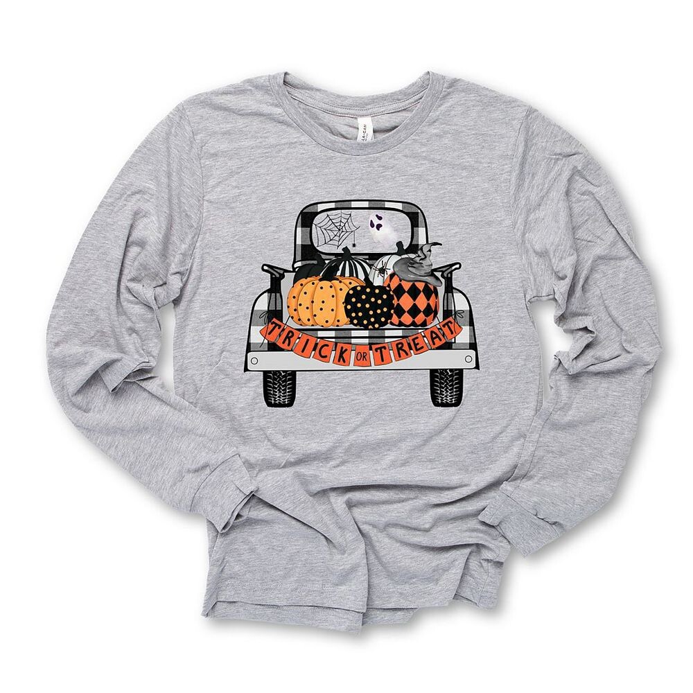Футболка с длинными рукавами и рисунком Trick Or Treat Truck Simply Sage Market, цвет Heather Grey
Футболка с длинными рукавами и рисунком Trick Or Treat Truck Simply Sage Market, цвет Heather Grey