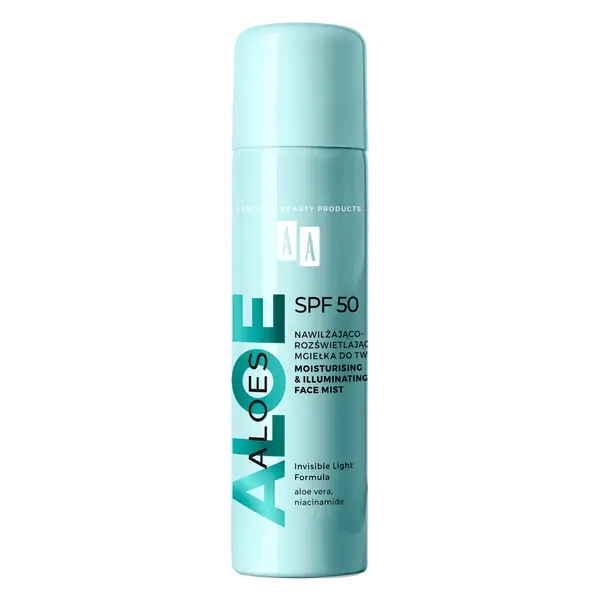 Увлажняющий и осветляющий спрей для лица SPF50, 100 мл Aa Aloes
Увлажняющий и осветляющий спрей для лица SPF50, 100 мл Aa Aloes