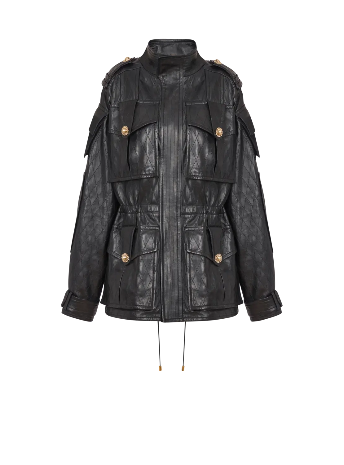 Парка из кожи ягненка с простеганным ромбовидным узором Balmain, черный
Парка из кожи ягненка с простеганным ромбовидным узором Balmain, черный