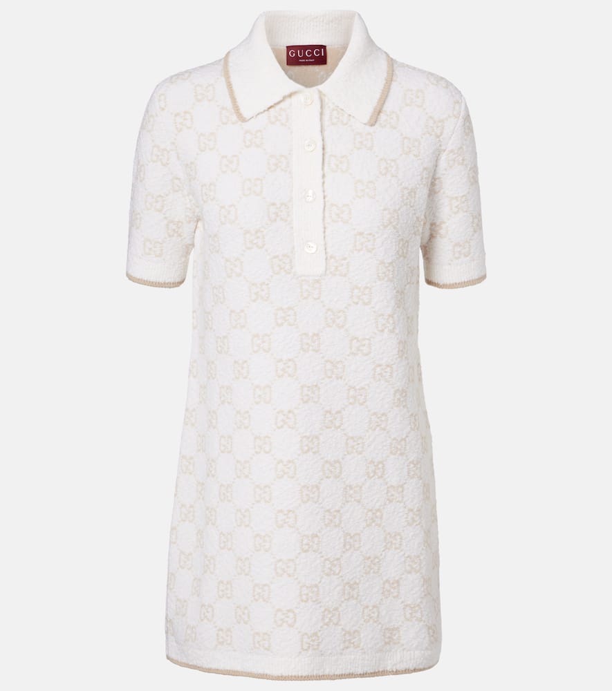GG поло-платье мини из шерстяной смеси Gucci, White/Beige
GG поло-платье мини из шерстяной смеси Gucci, White/Beige