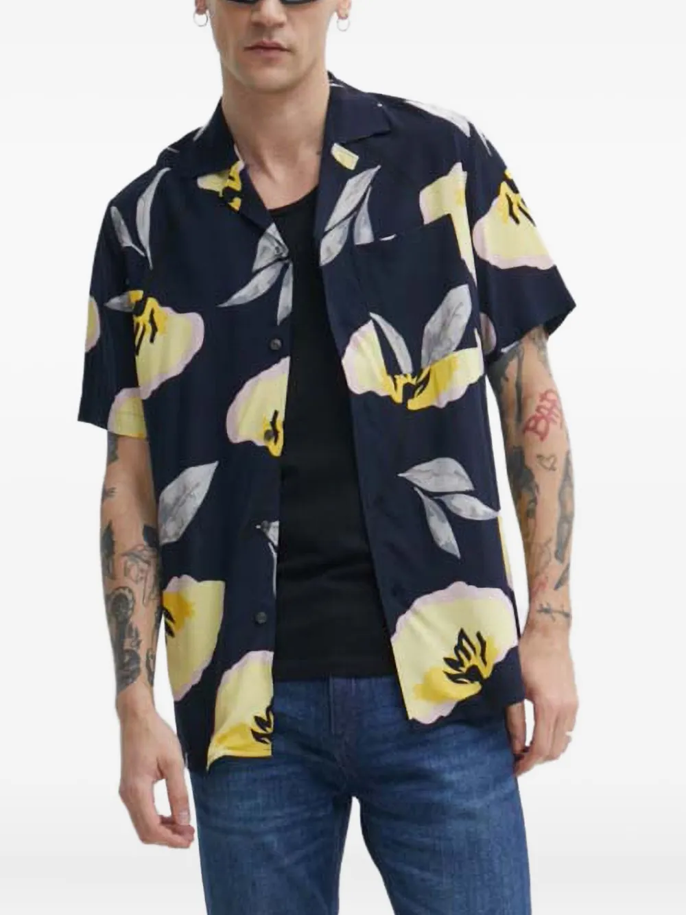 Рубашка с цветочным принтом и карманом Hugo, синий
Рубашка с цветочным принтом и карманом Hugo, синий