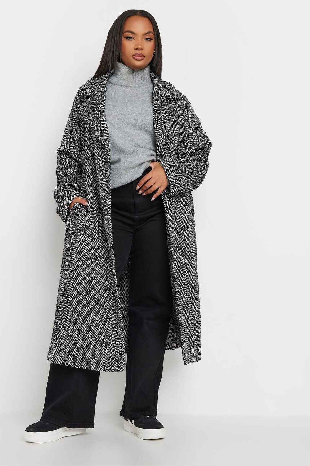 Длинное шерстяное пальто без подкладки Yours Curve, серый
Длинное шерстяное пальто без подкладки Yours Curve, серый