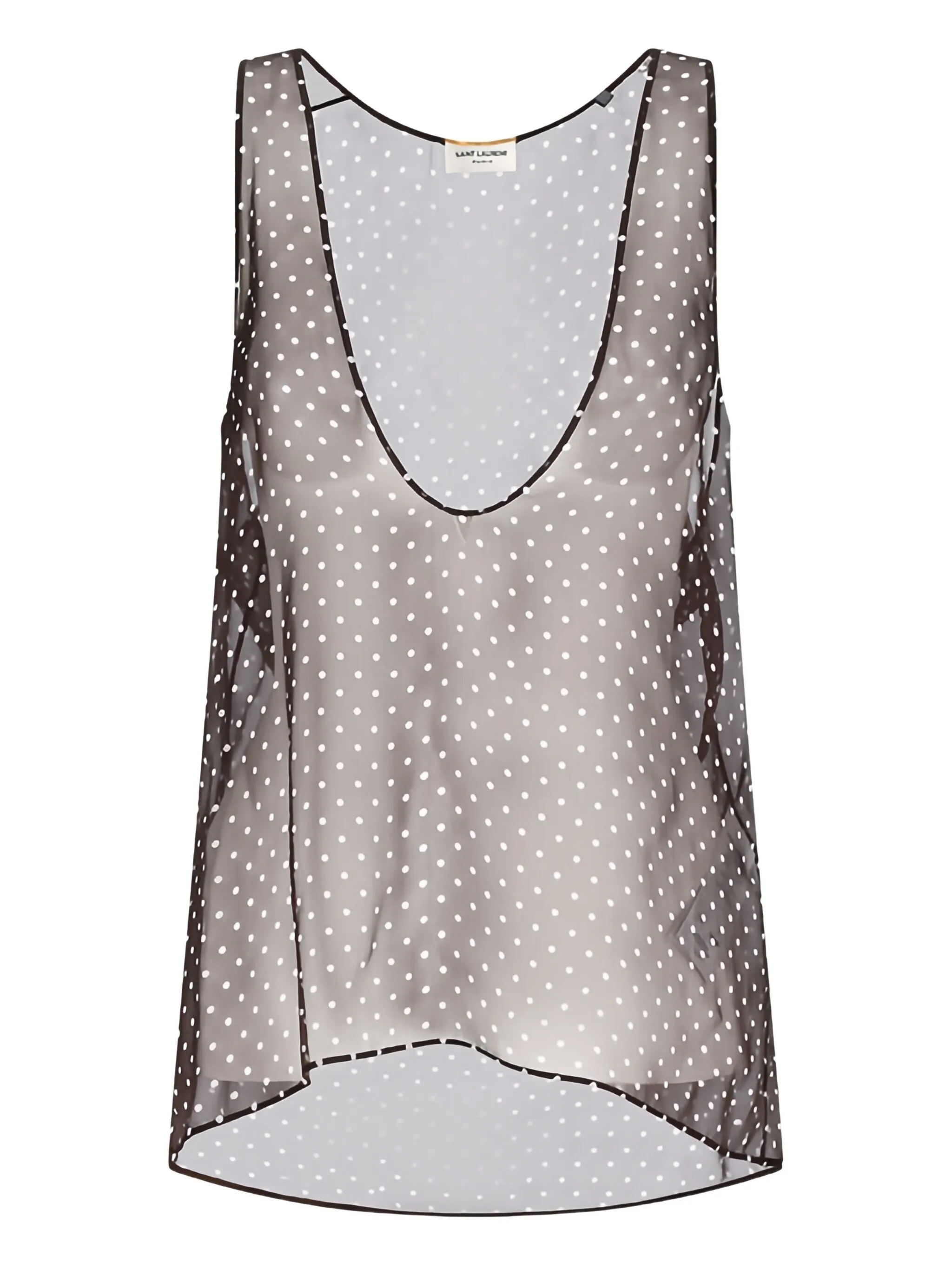 Шелковый топ в горох Saint Laurent, коричневый
Шелковый топ в горох Saint Laurent, коричневый