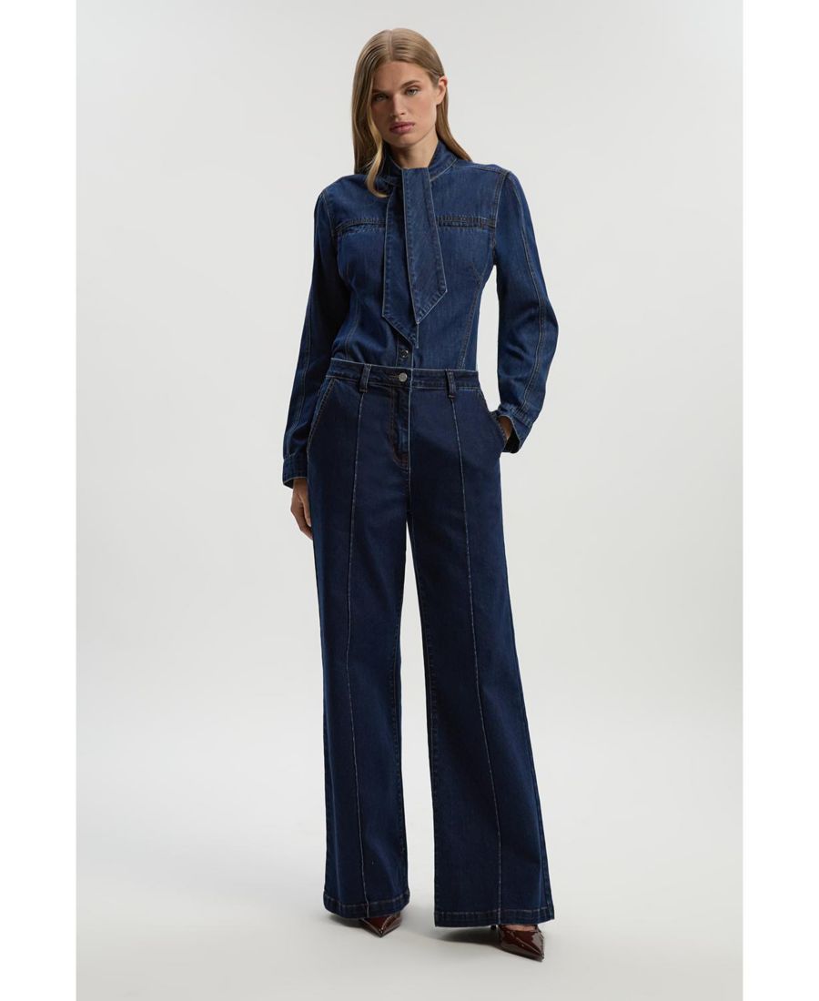 Женская джинсовая блузка с бантом Karen Millen, Mid blue
Женская джинсовая блузка с бантом Karen Millen, Mid blue