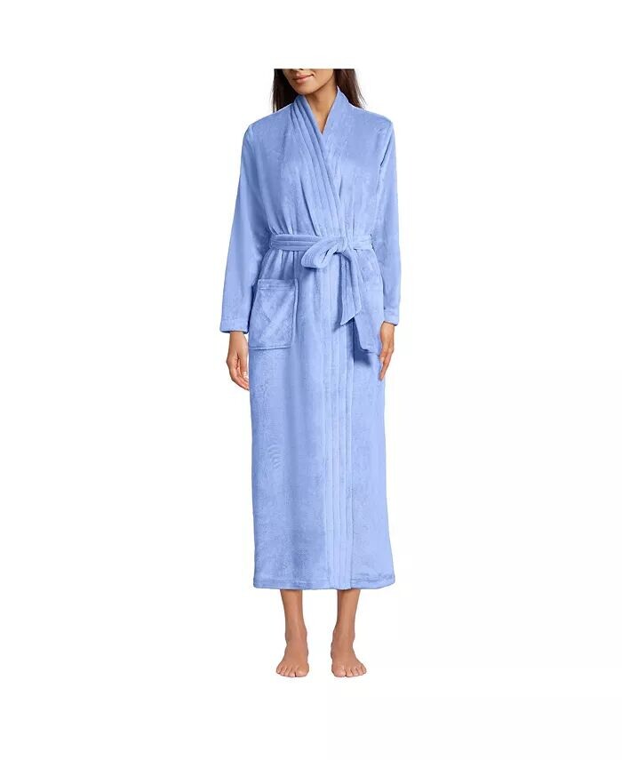 Миниатюрный уютный длинный плюшевый халат с запахом Lands' End, синий
Миниатюрный уютный длинный плюшевый халат с запахом Lands' End, синий