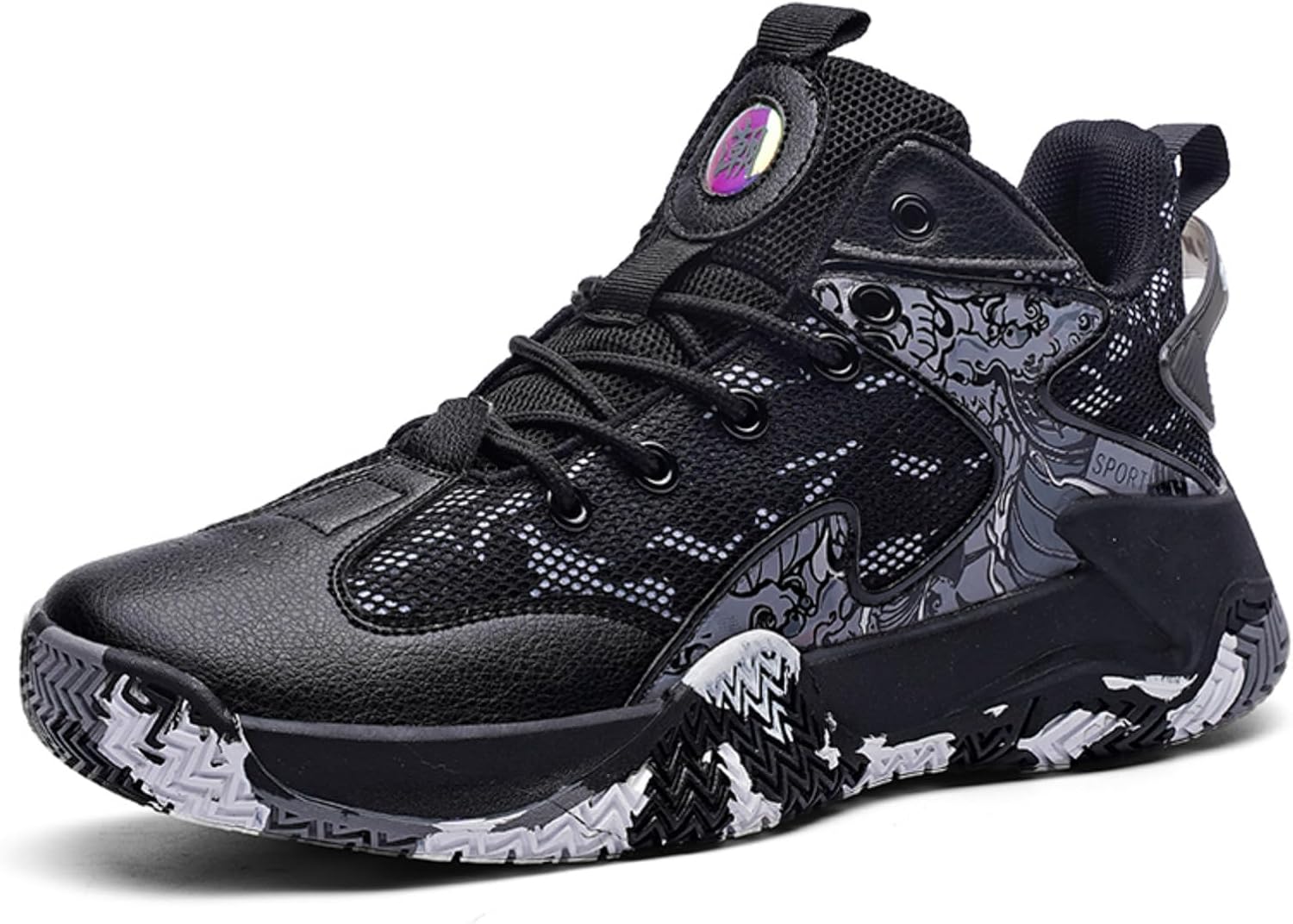 Мужские дышащие кроссовки для баскетбола с сеткой и шнуровкой, модные высокие, противоскользящие, повседневные, для спортзала, тенниса и бега Boaobaihuo, черный
Мужские дышащие кроссовки для баскетбола с сеткой и шнуровкой, модные высокие, противоскользящие, повседневные, для спортзала, тенниса и бега Boaobaihuo, черный