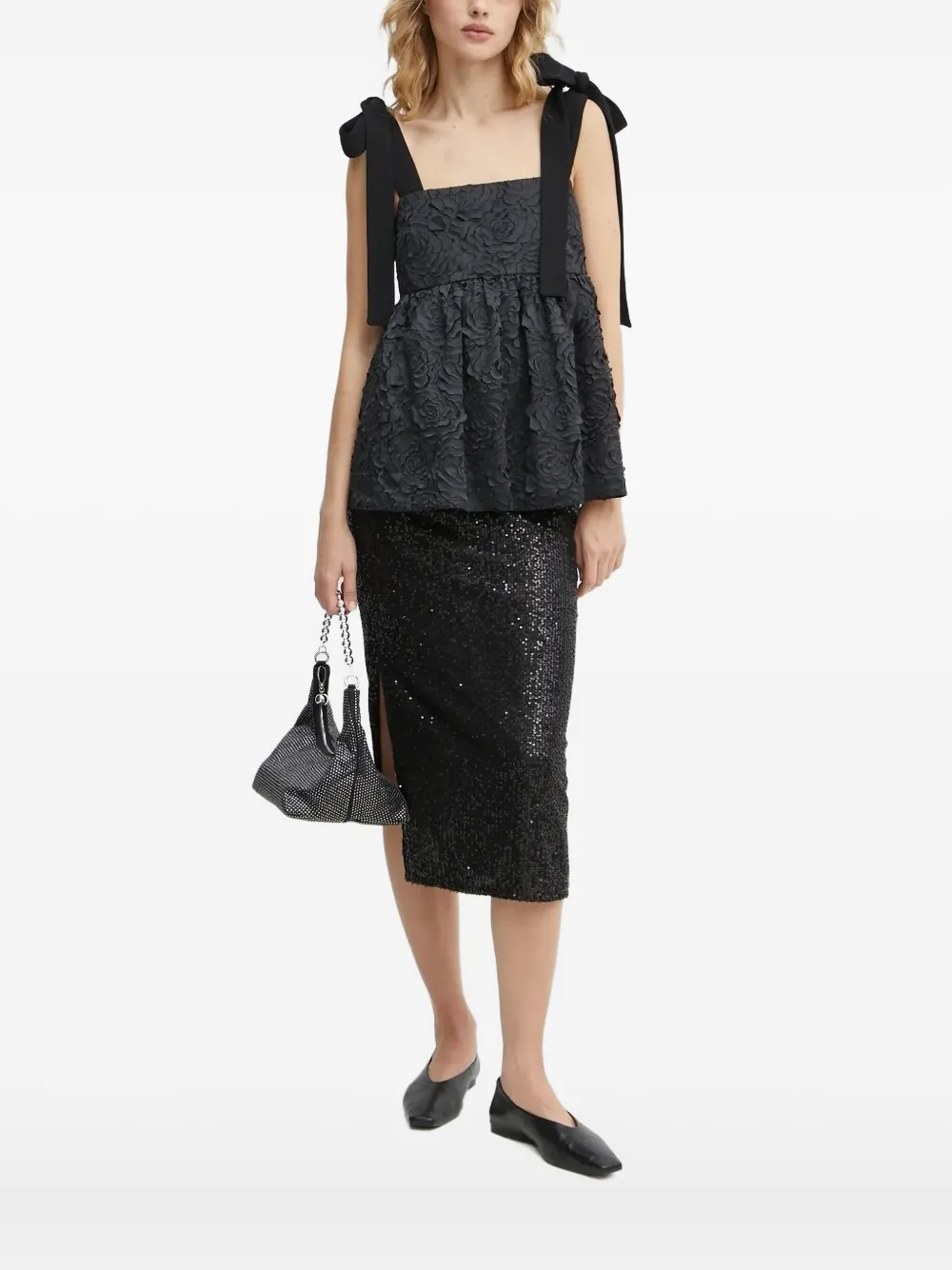 Блузка с цветочным декором и бантом Stine Goya, черный
Блузка с цветочным декором и бантом Stine Goya, черный