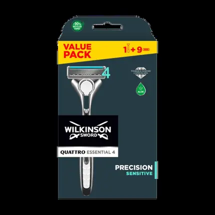 Набор бритв Quattro Titanium Sensitive с 9 лезвиями, Wilkinson Sword
Набор бритв Quattro Titanium Sensitive с 9 лезвиями, Wilkinson Sword