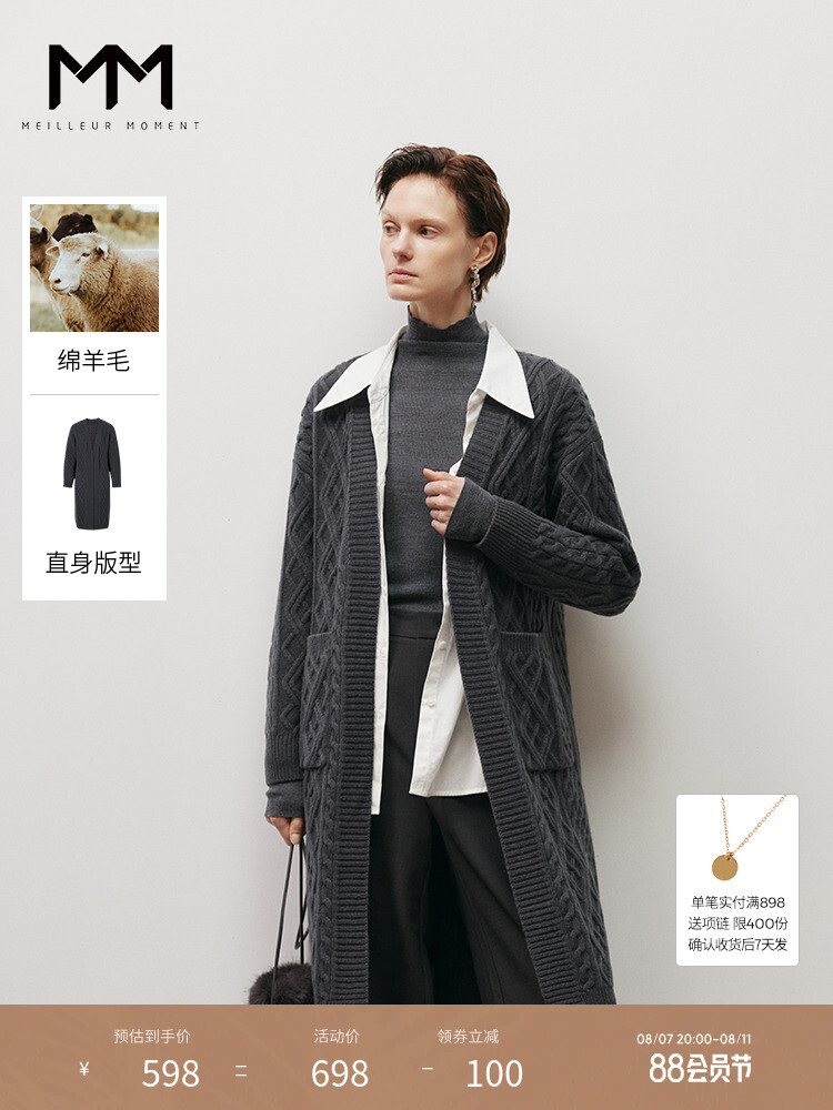 Вязаный кардиган Mai Meng из овечьей шерсти, темно-серый
Вязаный кардиган Mai Meng из овечьей шерсти, темно-серый