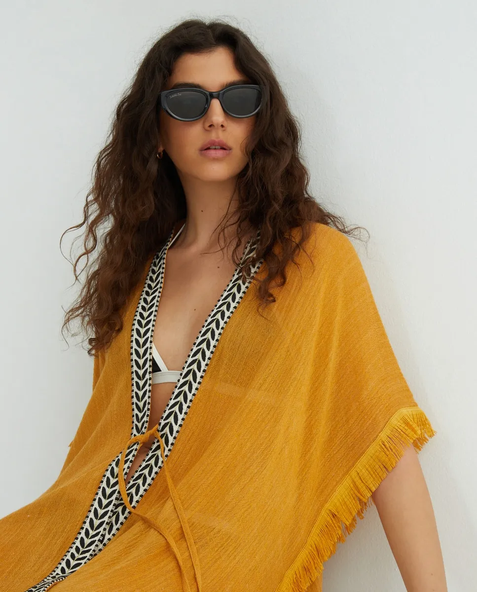 Базовый кафтан с ленточными деталями Tintoretto, горчичный
Базовый кафтан с ленточными деталями Tintoretto, горчичный