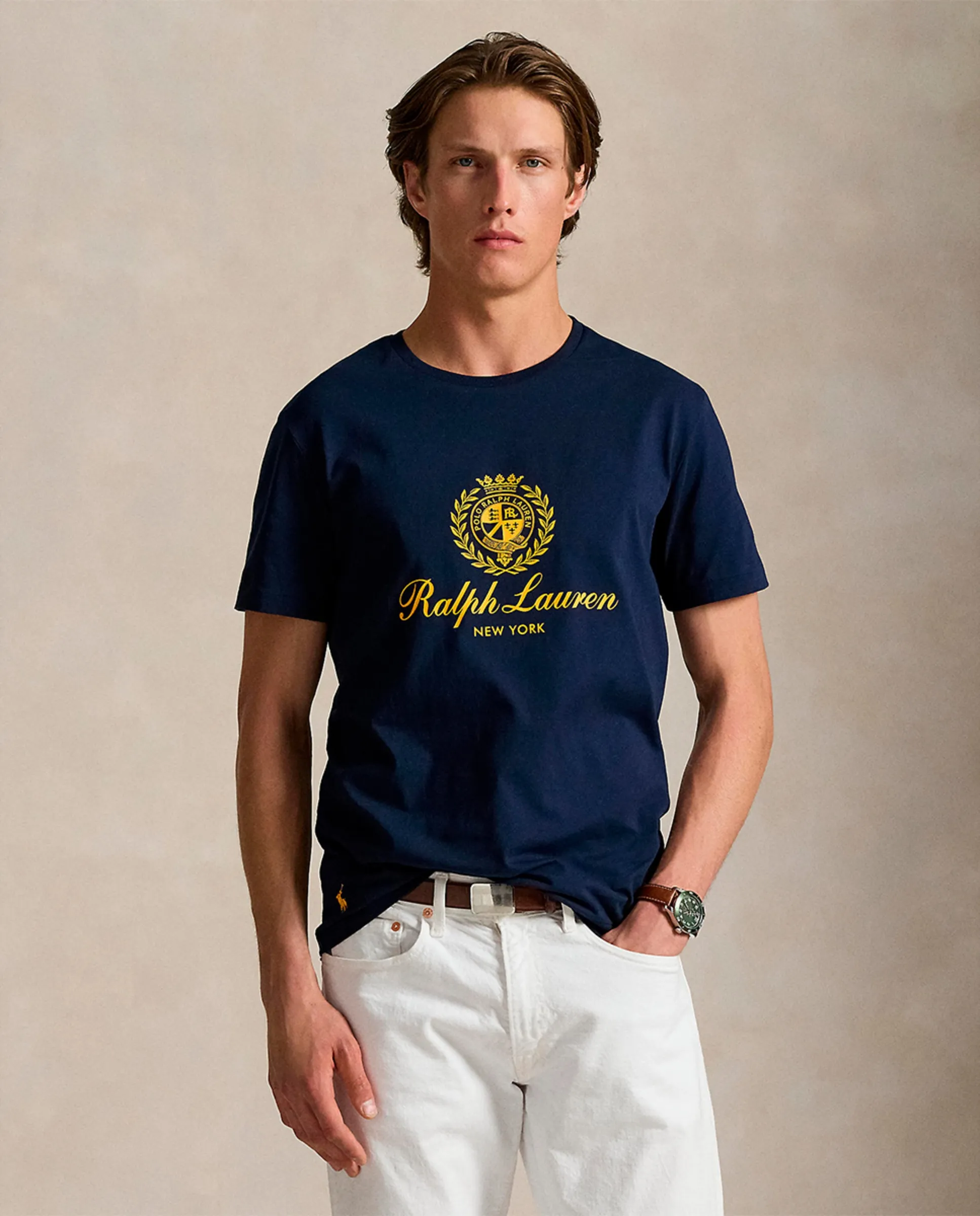 Мужская футболка стандартного кроя из джерси Polo Ralph Lauren, темно-синий
Мужская футболка стандартного кроя из джерси Polo Ralph Lauren, темно-синий