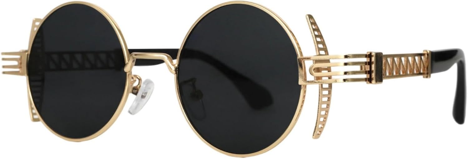 Willochra Модные круглые солнцезащитные очки для женщин, классический винтажный панк, мужские черные солнцезащитные очки с защитой от УФ-излучения UV400, овальная оправа, C2
Willochra Модные круглые солнцезащитные очки для женщин, классический винтажный панк, мужские черные солнцезащитные очки с защитой от УФ-излучения UV400, овальная оправа, C2