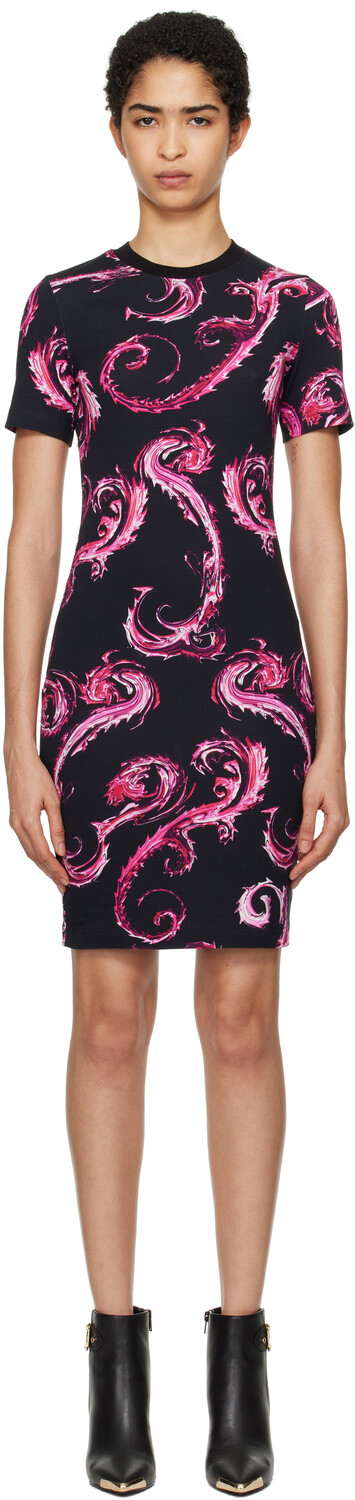 Черная футболка Chromo Couture Мини-платье Versace Jeans Couture, черный/розовый 
Черная футболка Chromo Couture Мини-платье Versace Jeans Couture, черный/розовый