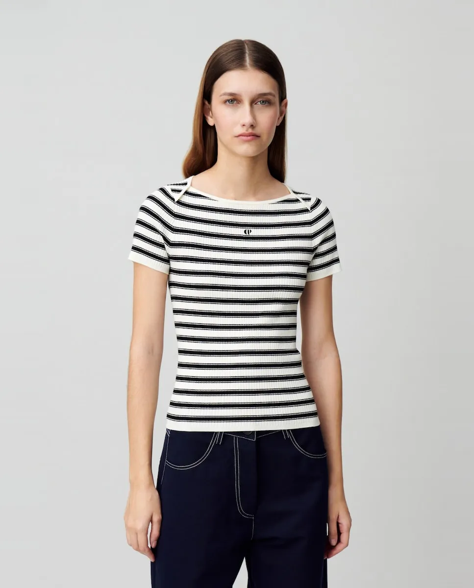 Женский свитер тонкой вязки в матросском стиле Claudie Pierlot, белый
Женский свитер тонкой вязки в матросском стиле Claudie Pierlot, белый