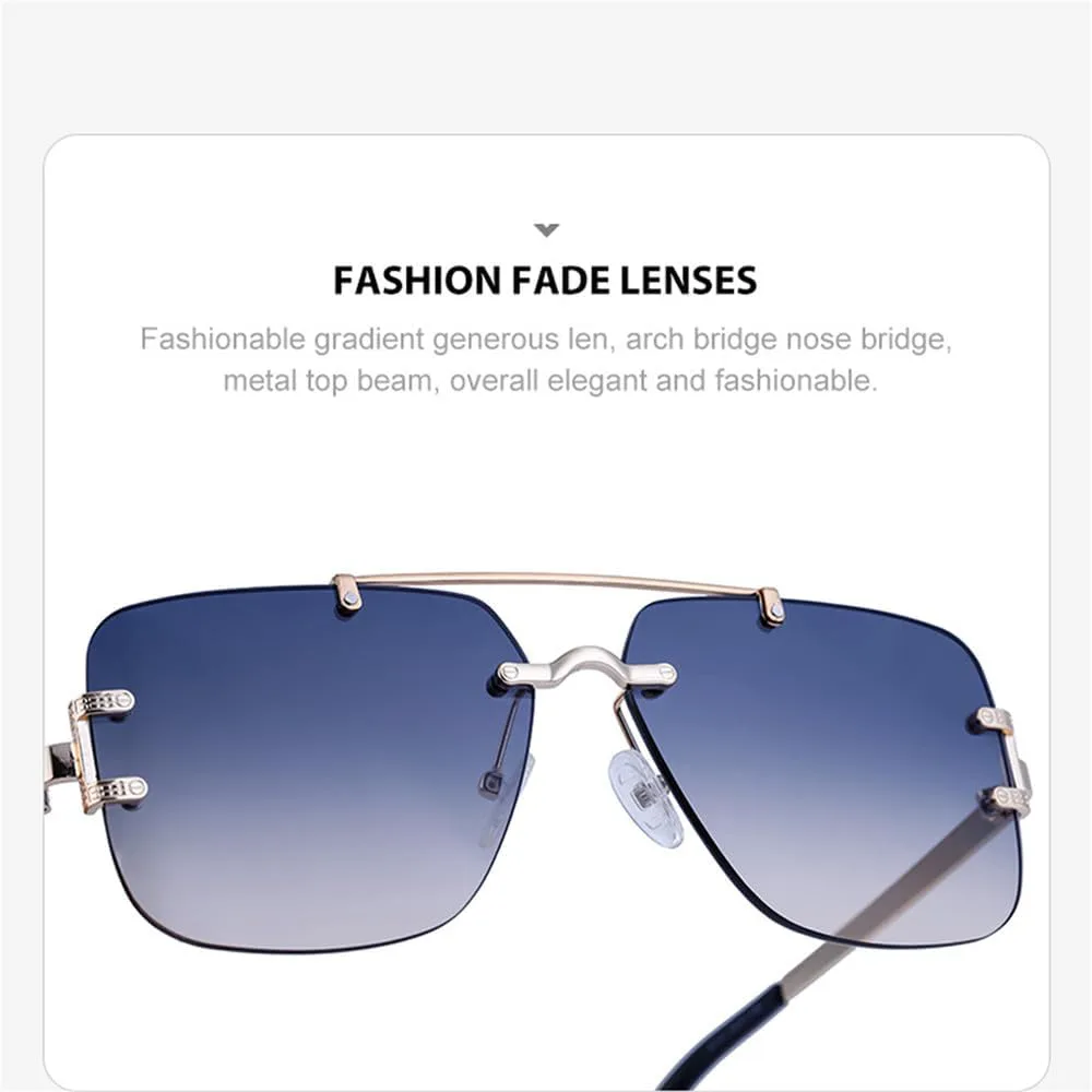 Женские солнцезащитные очки без оправы в стиле ретро с градиентной металлической оправой, мужские солнцезащитные очки для вождения с защитой от солнца HDUBFY, 1
Женские солнцезащитные очки без оправы в стиле ретро с градиентной металлической оправой, мужские солнцезащитные очки для вождения с защитой от солнца HDUBFY, 1