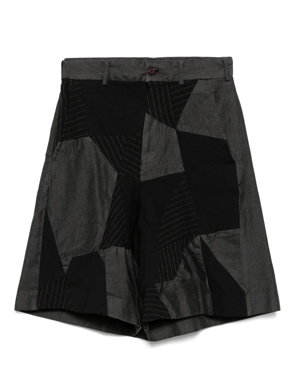 Габардиновые шорты в технике пэчворк Black Comme Des Garçons, черный 
Габардиновые шорты в технике пэчворк Black Comme Des Garçons, черный