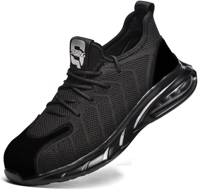 Мужские черные защитные ботинки KYOESCAI с металлическим носком, удобные, легкие и дышащие походные и строительные ботинки
Мужские черные защитные ботинки KYOESCAI с металлическим носком, удобные, легкие и дышащие походные и строительные ботинки