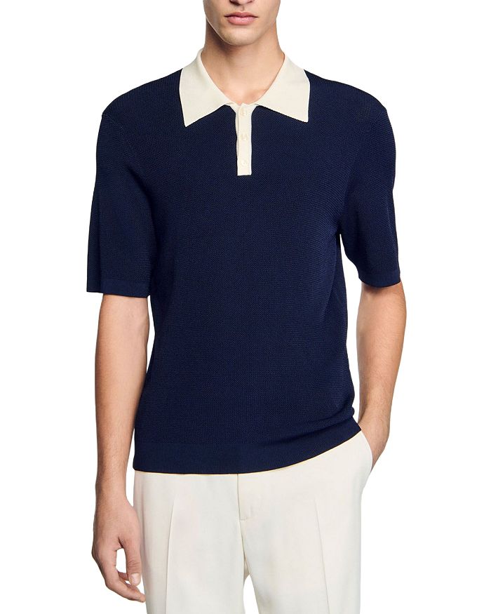 Двухцветная поло-рубашка Sandro, синий
Двухцветная поло-рубашка Sandro, синий