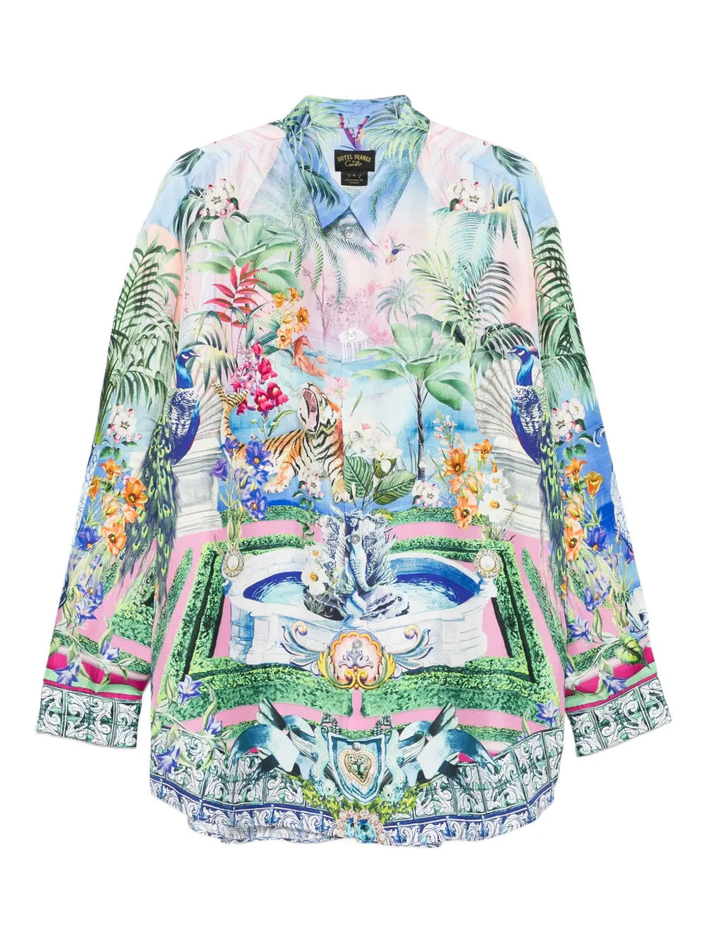 Рубашка с анималистичным принтом Camilla, синий 
Рубашка с анималистичным принтом Camilla, синий