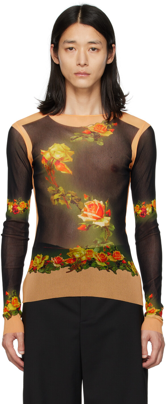 Черная футболка с длинным рукавом Fleurs Petit Grand Jean Paul Gaultier, бежевый/черный
Черная футболка с длинным рукавом Fleurs Petit Grand Jean Paul Gaultier, бежевый/черный
