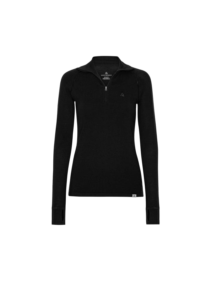 DANISH ENDURANCE Рубашка с длинными рукавами из мериносовой шерсти с застежкой-молнией до середины груди, черная
DANISH ENDURANCE Рубашка с длинными рукавами из мериносовой шерсти с застежкой-молнией до середины груди, черная