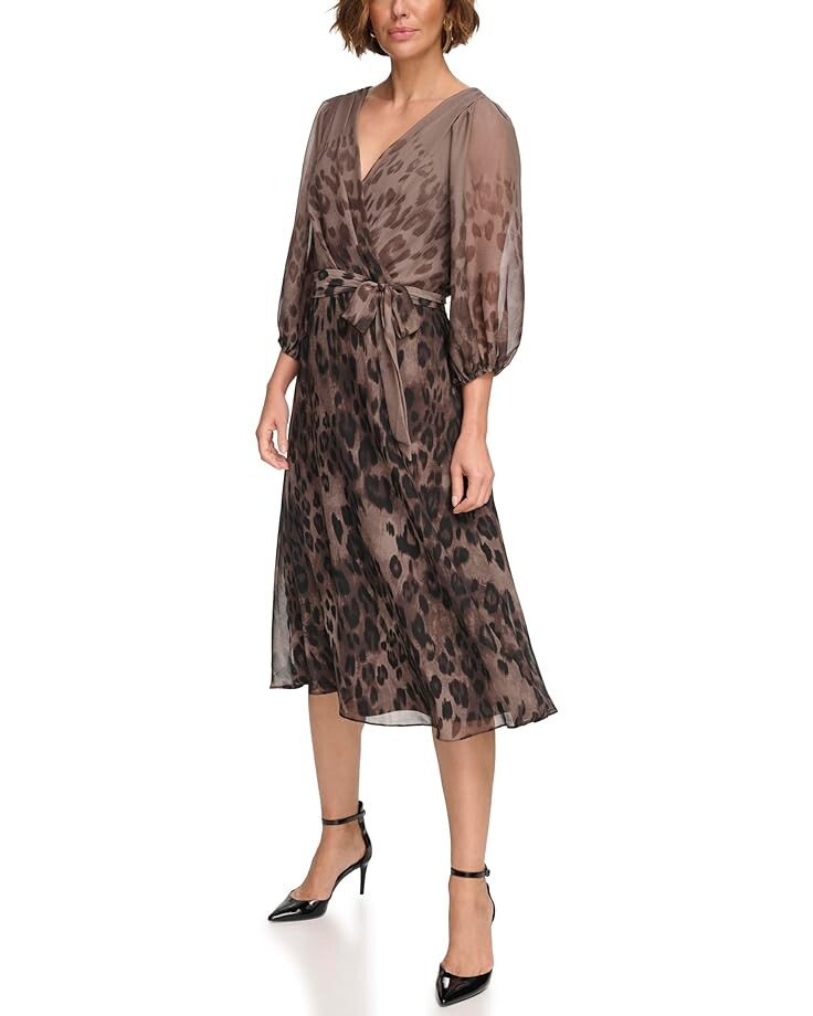 Платье DKNY Balloon Sleeve Faux Wrap Dress, цвет Brown Multi
Платье DKNY Balloon Sleeve Faux Wrap Dress, цвет Brown Multi