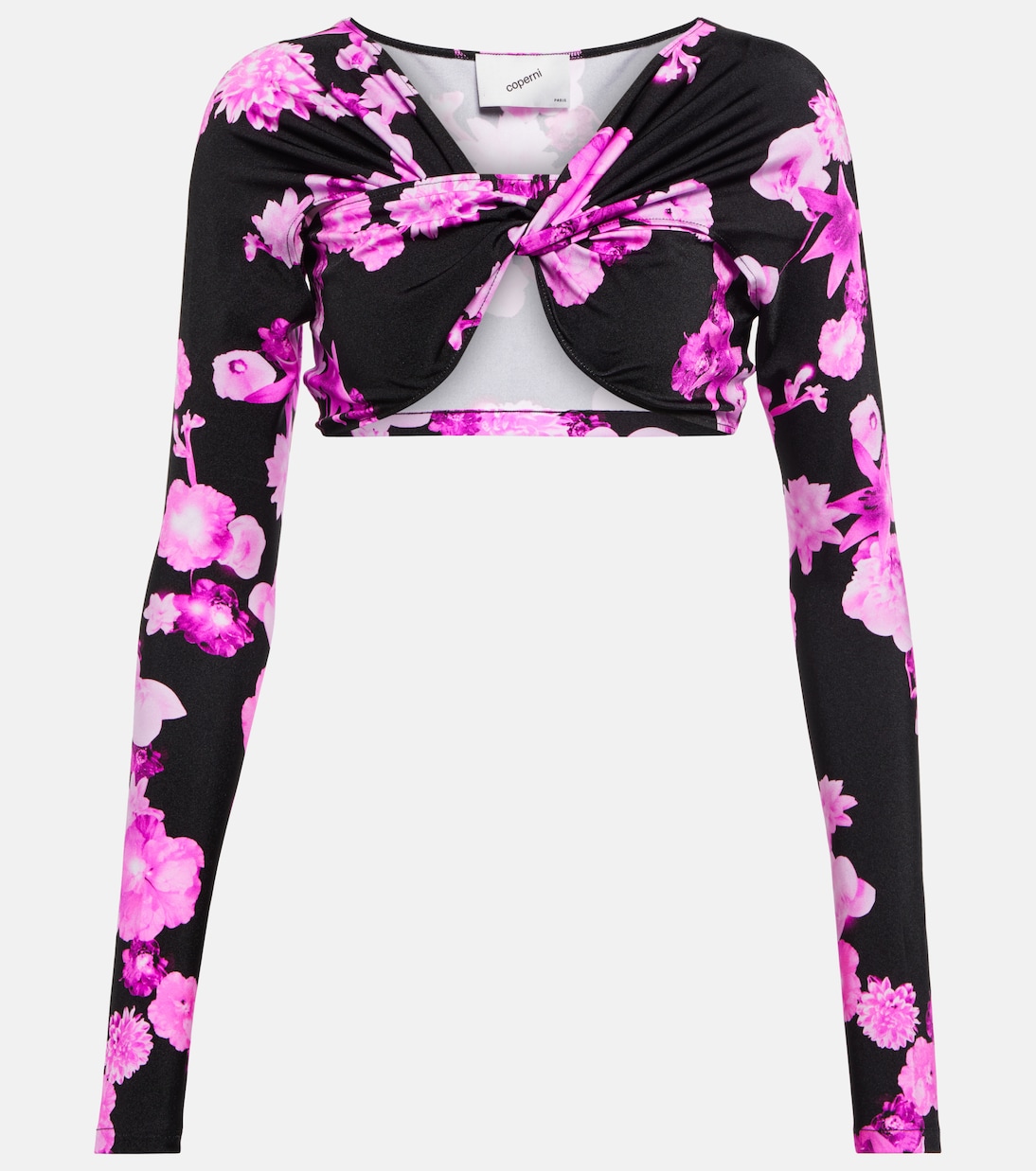 Укороченный топ из перекрученного джерси с цветочным принтом Coperni, Pink Black
Укороченный топ из перекрученного джерси с цветочным принтом Coperni, Pink Black