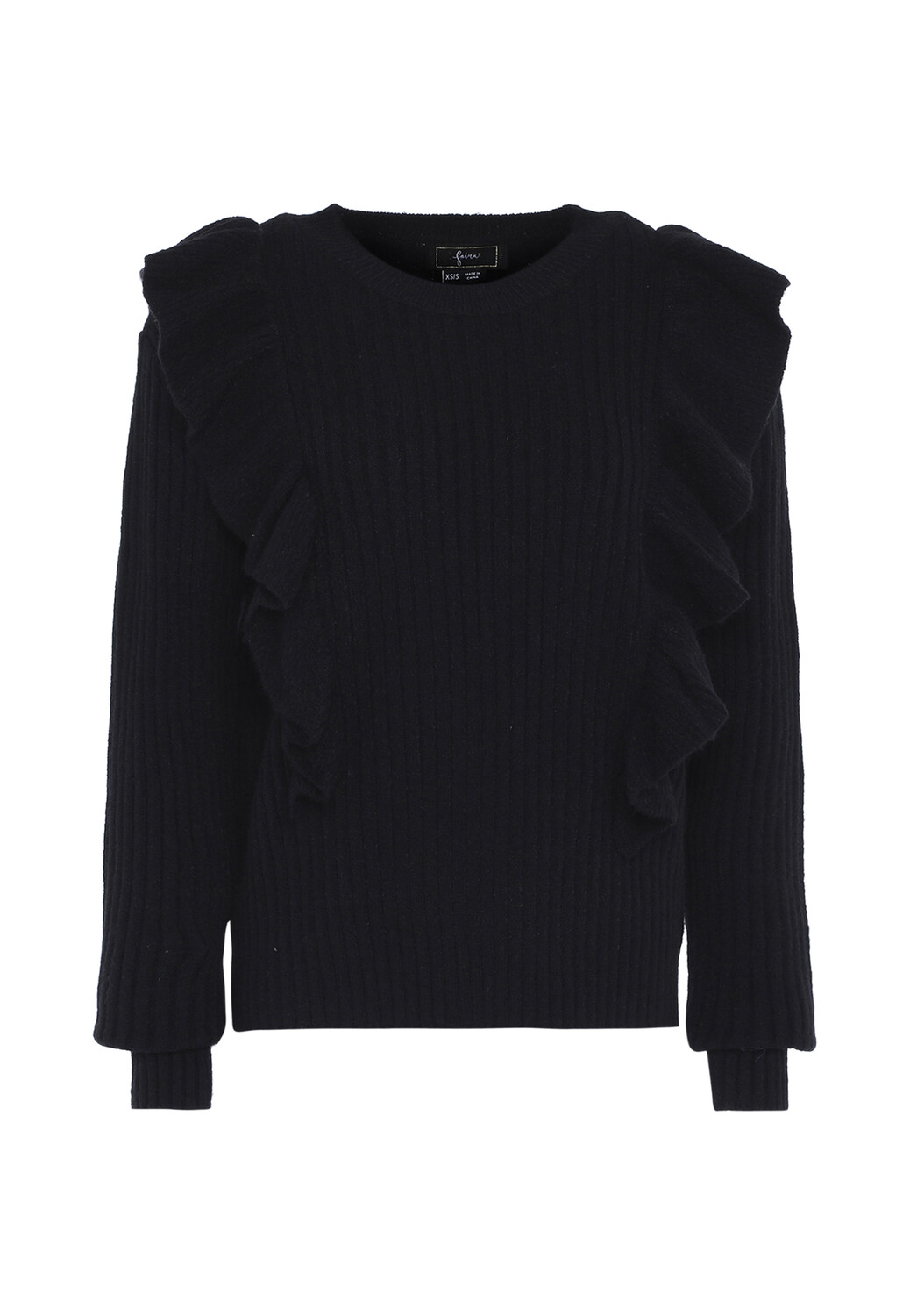 Свитер faina Mit Rüsche, черный 
Свитер faina Mit Rüsche, черный