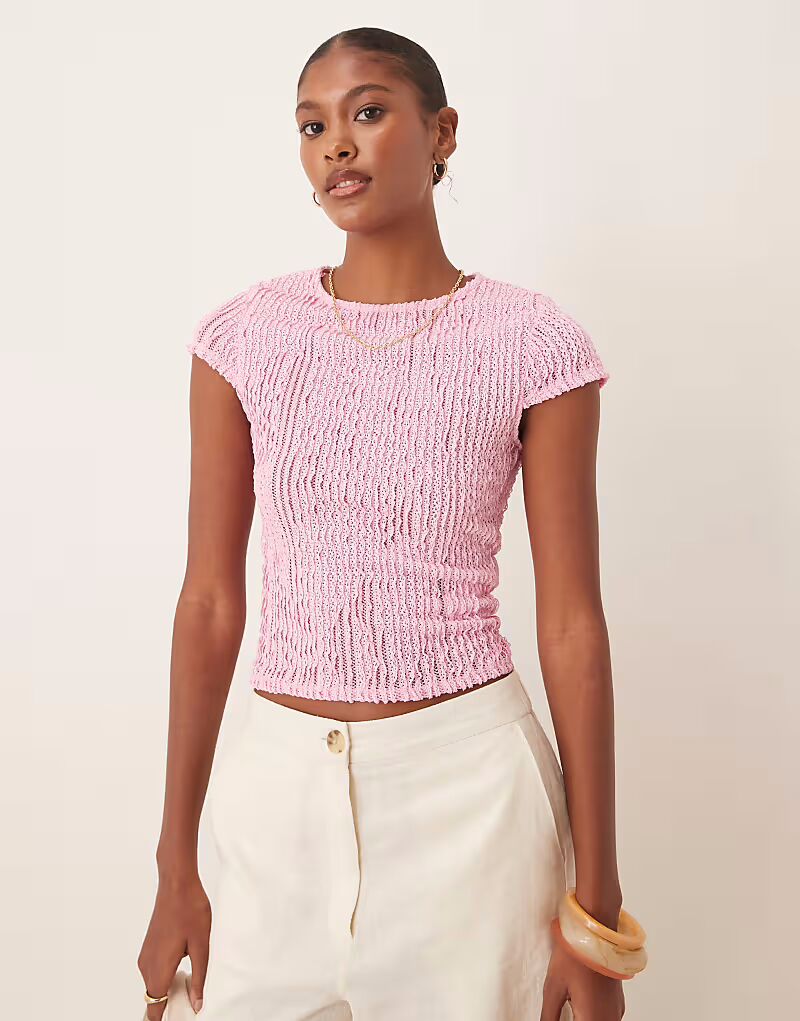 Детская футболка с оборками крючком ASOS DESIGN нежно-розового цвета
Детская футболка с оборками крючком ASOS DESIGN нежно-розового цвета