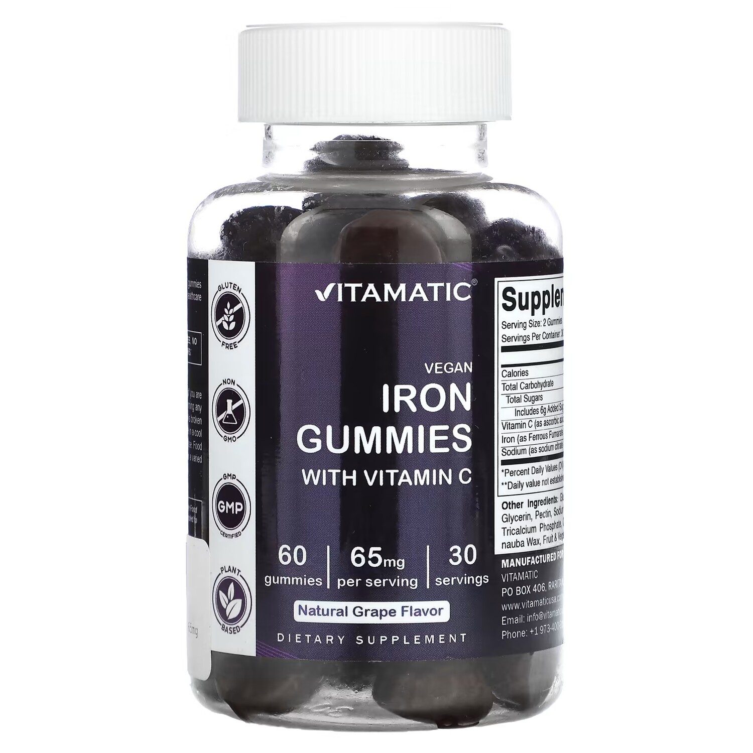 Добавка Vitamatic с железом и витамином С, натуральный виноград, 60 жевательных конфет
Добавка Vitamatic с железом и витамином С, натуральный виноград, 60 жевательных конфет