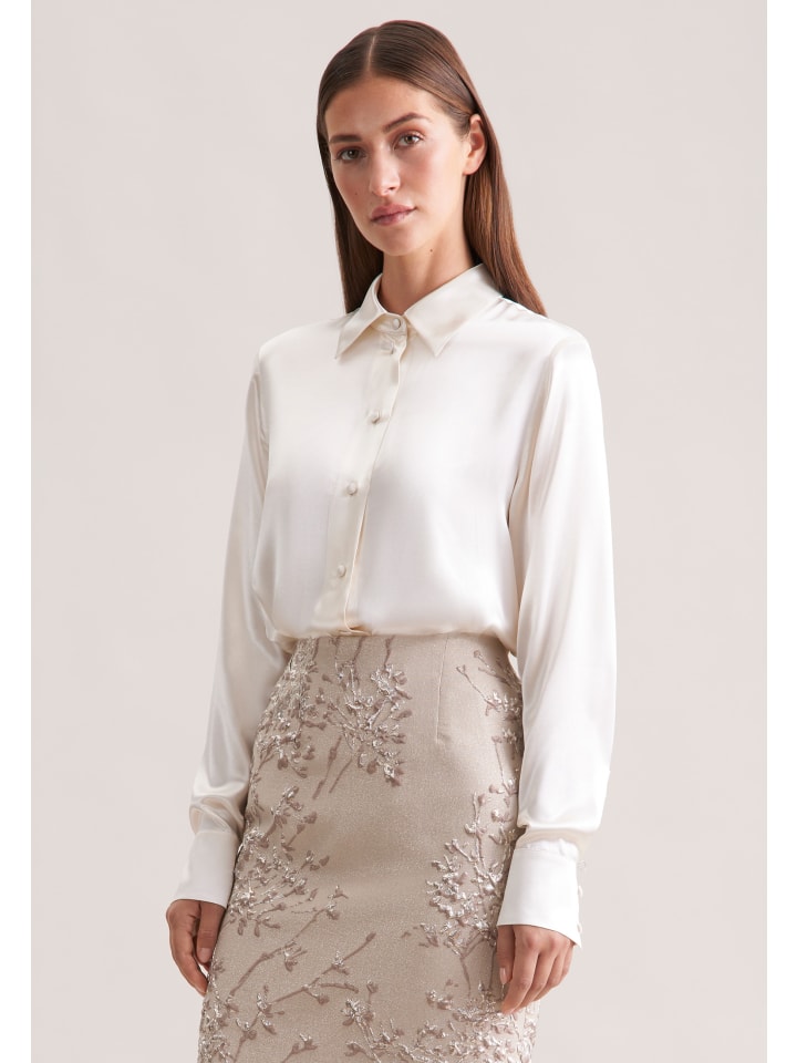 Блузка-рубашка прямого кроя цвета экрю Seidensticker
Блузка-рубашка прямого кроя цвета экрю Seidensticker