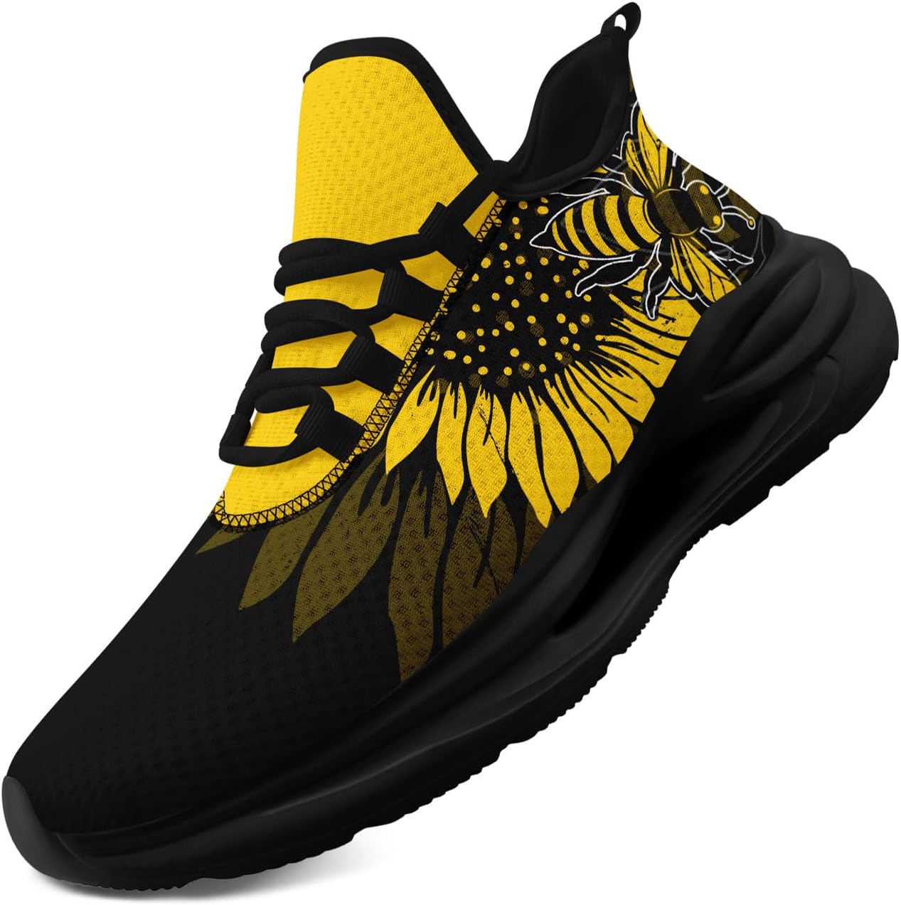 Дышащие кроссовки из сетки для мужчин и женщин - с дизайном цветов, черепа и подсолнуха, легкие кроссовки на шнуровке Awsole, черный/желтый
Дышащие кроссовки из сетки для мужчин и женщин - с дизайном цветов, черепа и подсолнуха, легкие кроссовки на шнуровке Awsole, черный/желтый