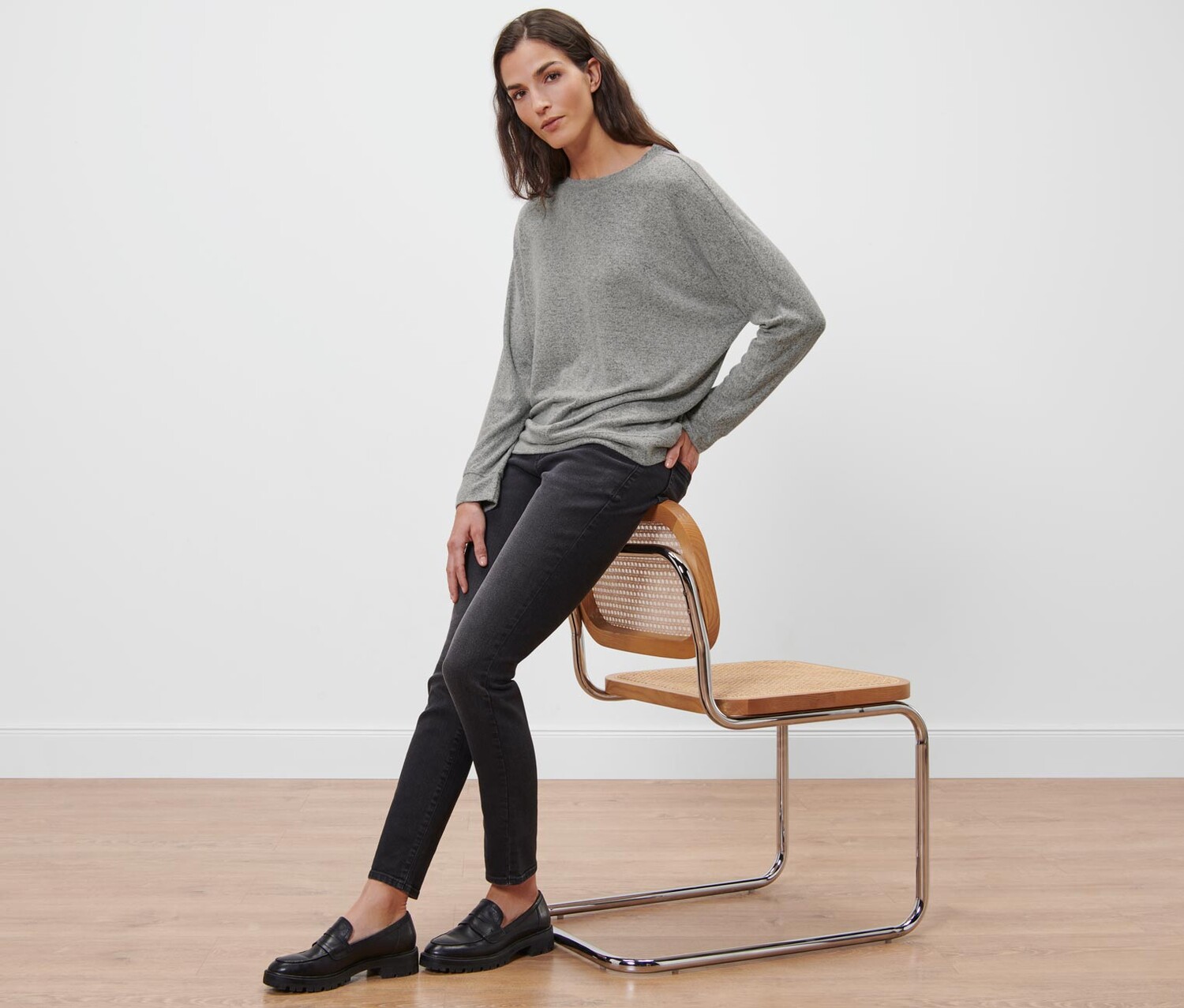 Рубашка летучей мыши Tchibo, хизер серый
Рубашка летучей мыши Tchibo, хизер серый