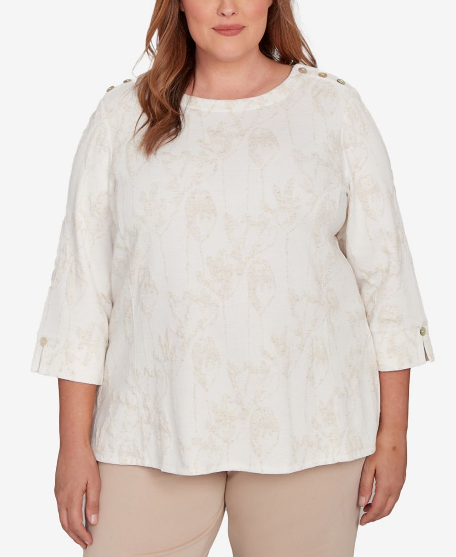 Вязаный топ большого размера Saratoga Springs с рельефным цветочным узором и текстурой Alfred Dunner, Oatmeal
Вязаный топ большого размера Saratoga Springs с рельефным цветочным узором и текстурой Alfred Dunner, Oatmeal