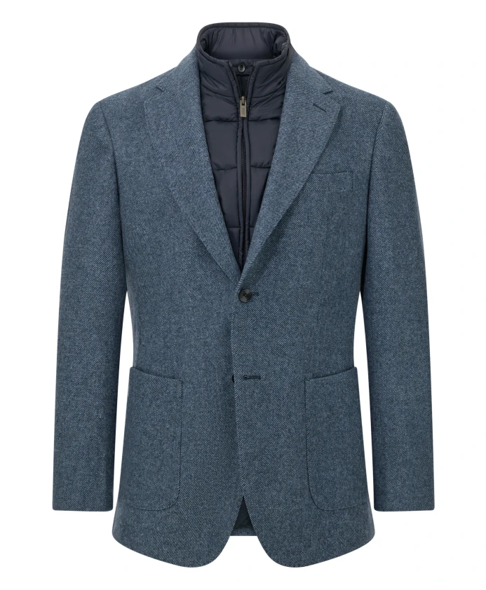 Пиджак из шерстяной смеси с диагональным узором и съемной вставкой. Boggi Milano, синий
Пиджак из шерстяной смеси с диагональным узором и съемной вставкой. Boggi Milano, синий