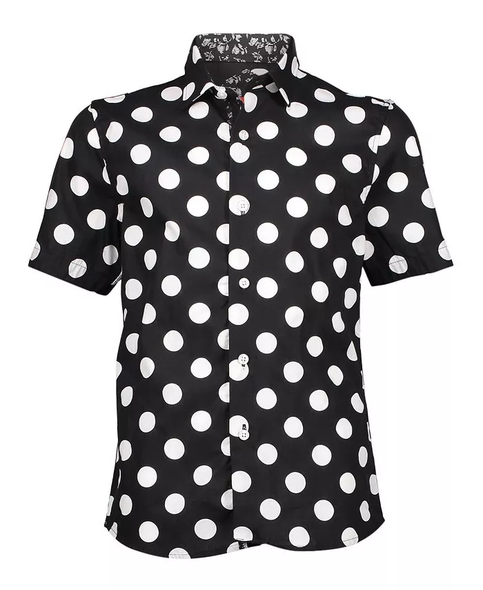 Черная рубашка с коротким рукавом и голубым горохом для старших мальчиков, Slim Fit Elie Balleh, черный
Черная рубашка с коротким рукавом и голубым горохом для старших мальчиков, Slim Fit Elie Balleh, черный