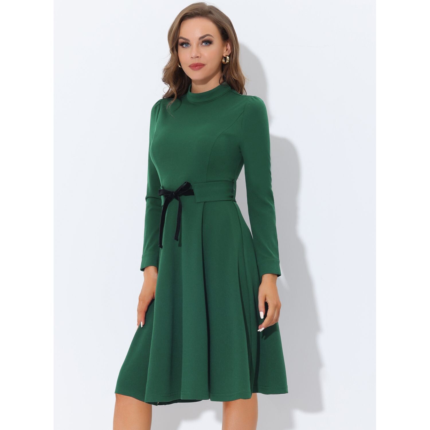 Женское элегантное вязаное платье миди с длинным рукавом и завязкой на талии ALLEGRA K, зеленый
Женское элегантное вязаное платье миди с длинным рукавом и завязкой на талии ALLEGRA K, зеленый