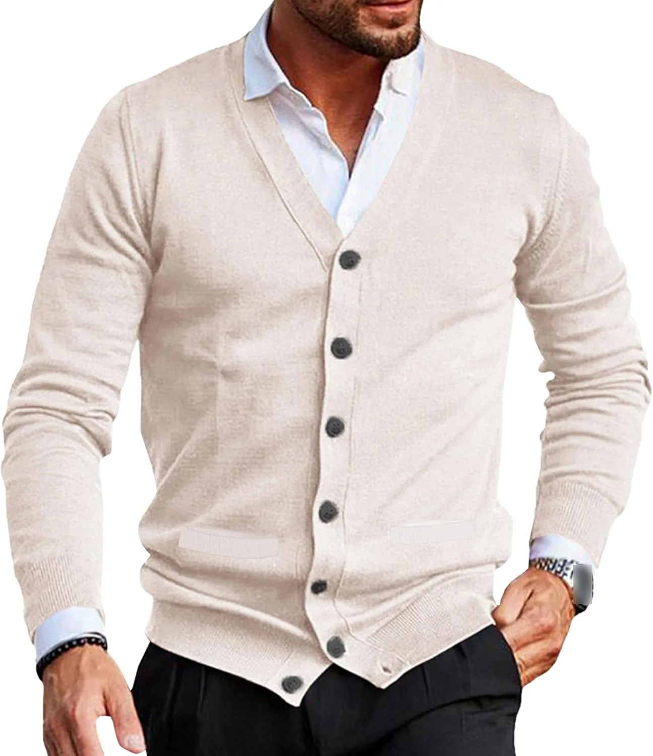 Мужской кардиган с V-образным воротником и мягкой вязкой JEShifangjiusu
Мужской кардиган с V-образным воротником и мягкой вязкой JEShifangjiusu