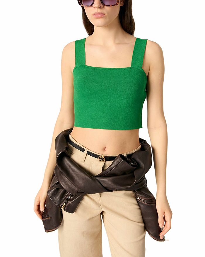 Вязаный укороченный топ Maje, зеленый
Вязаный укороченный топ Maje, зеленый