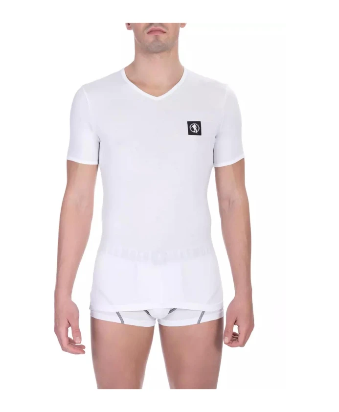 Белая хлопковая футболка с V-образным вырезом Bikkembergs, белый
Белая хлопковая футболка с V-образным вырезом Bikkembergs, белый