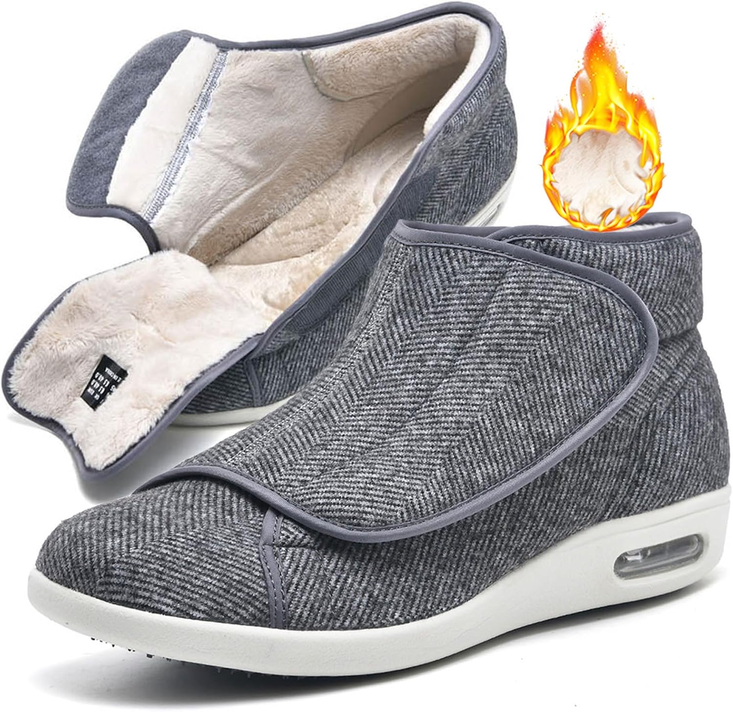 Мужские зимние ботинки с дополнительной шириной и утепленные, женские регулируемые легкие зимние тапочки с противоскользящей подошвой, унисекс для артрита и отеков, домашняя обувь для улицы и дома Bumuam, темно-серый
Мужские зимние ботинки с дополнительной шириной и утепленные, женские регулируемые легкие зимние тапочки с противоскользящей подошвой, унисекс для артрита и отеков, домашняя обувь для улицы и дома Bumuam, темно-серый