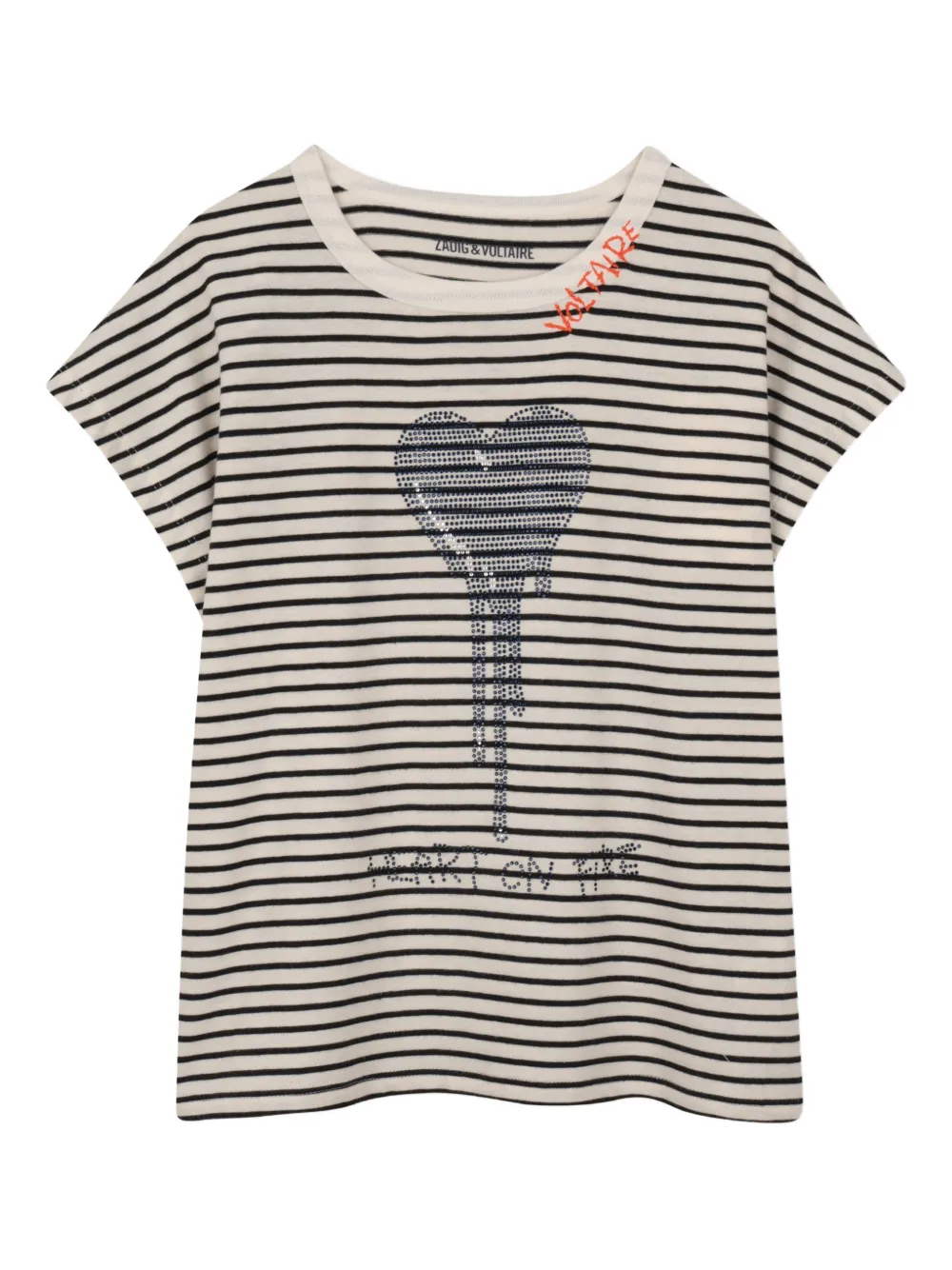 Декорированная футболка в полоску Zadig & Voltaire Kids, бежевый
Декорированная футболка в полоску Zadig & Voltaire Kids, бежевый