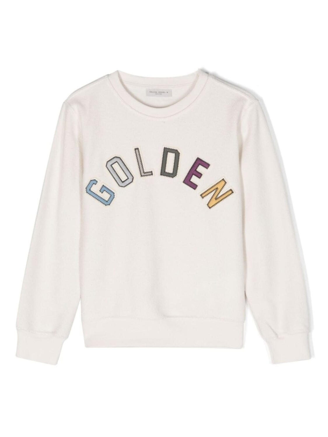 Golden Goose Kids махровая толстовка с нашивкой-логотипом, нейтральный цвет 
Golden Goose Kids махровая толстовка с нашивкой-логотипом, нейтральный цвет