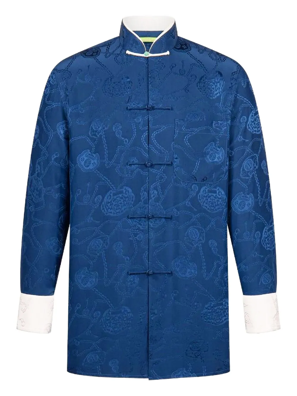 Рубашка с воротником-стойкой из жаккарда Shanghai Tang, синий
Рубашка с воротником-стойкой из жаккарда Shanghai Tang, синий