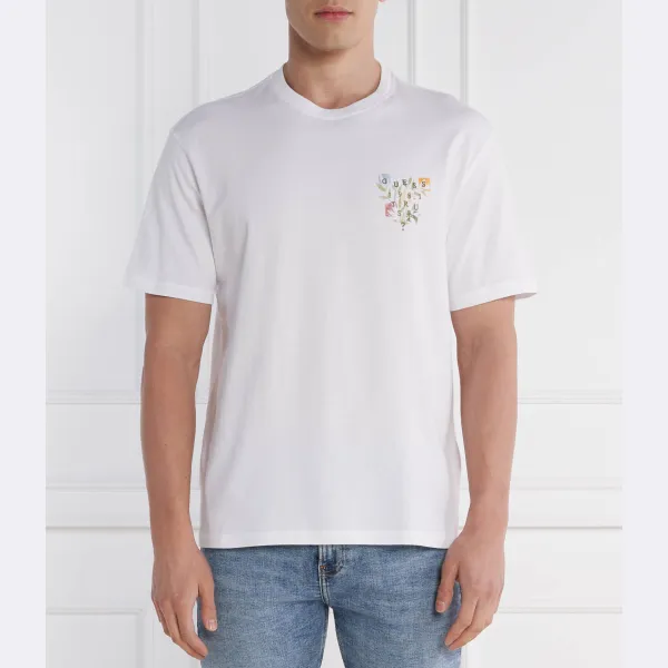 Маленькая футболка классического кроя с абстрактным узором SS cn Guess, белый 
Маленькая футболка классического кроя с абстрактным узором SS cn Guess, белый